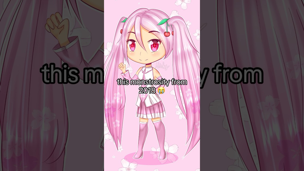 Redrawing old art! Sakura Miku 🌸🍒 #art #drawing