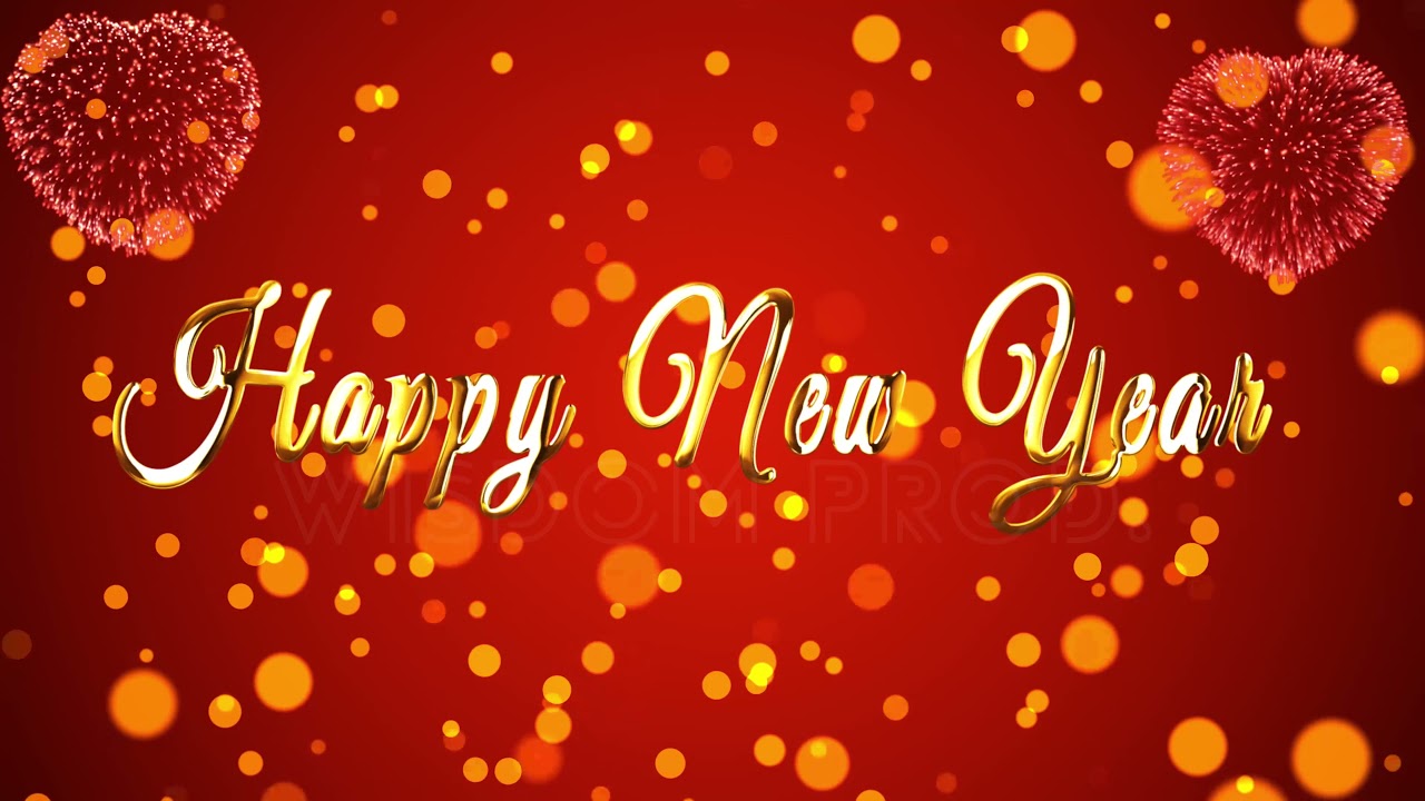 4K Merry Christmas and Happy New Year Golden Inscription Animation