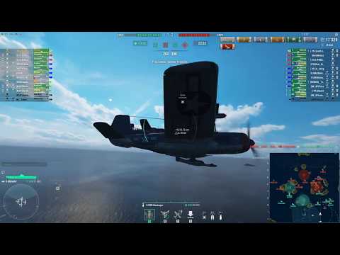 19-hp plane kills Asashio and returns to carrier || World of Warships