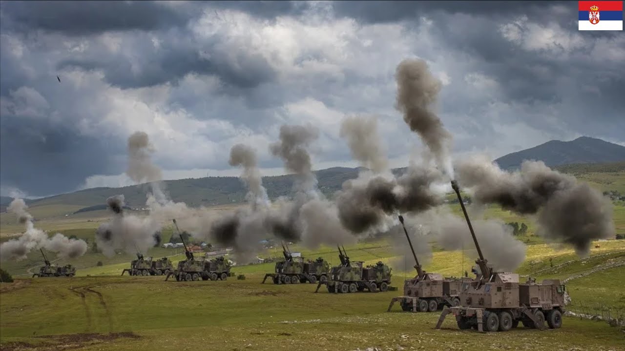 Nora B-52 artillery system demonstrates firepower at Serbian military training