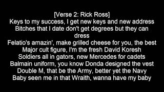 Sanctified - Rick Ross ft. Big Sean &amp; Kanye West (LYRICS ON SCREEN)