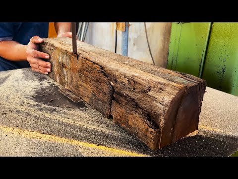 Building A Difficult, Rustic Table From Rotten Old  Railway Sleepers // Woodworking Restore Old Wood