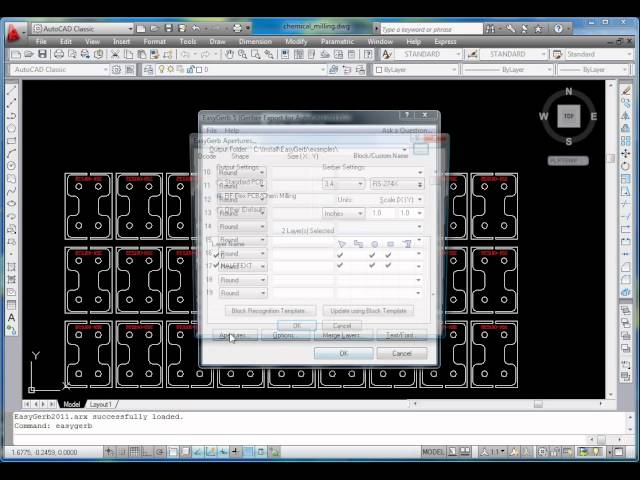 Using EasyGerb 5 Inside AutoCAD to export Gerber files.