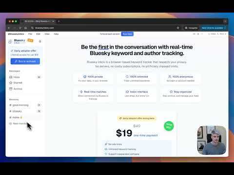 Bluesky Inbox video preview