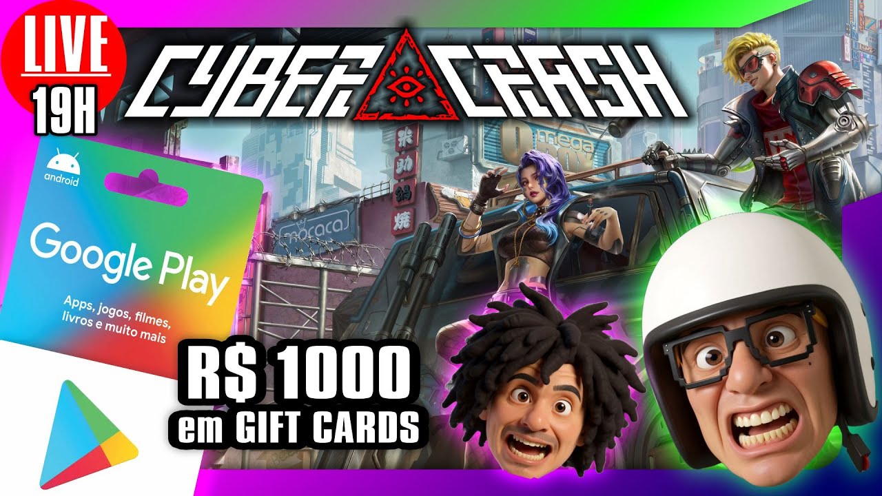 🎮🚨 HOJE - 19H - Concorra a R$ 1000 em GiftCards no Cyber Crash LANÇAMENTO GRÁTIS MOBILE #CyberCrash