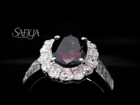 AN EXCEPTIONAL NATURAL ALEXANDRITE RING by Safiya Alexandrites: Watch as it changes color!