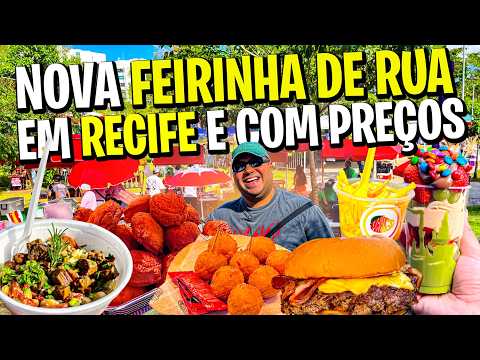Trying Street Food in Recife for 10 REAIS | New Street Market in Recife - Apipucos Park