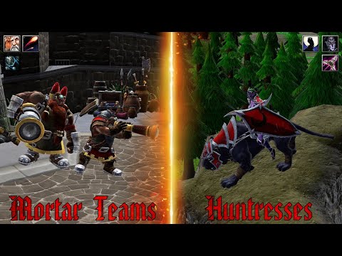 Huntresses vs Mortar Teams (zero/fully upgraded/100 limit)