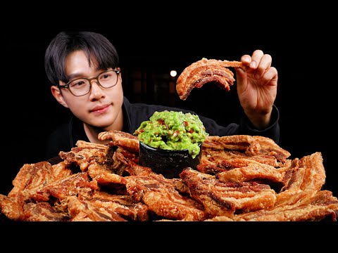ASMR | Chicharrones & Guacamole cooking and mukbang in the countryside | no talking eating sounds