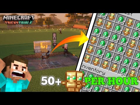 Minecraft Them Most Simple Raid Farm 1.21.5 Infinite Totems and Emeralds !!!!