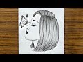 How to draw a girl with butterfly || Pencil Sketch for beginner || Easy drawings for beginners