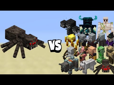 Insane Minecraft Spider vs All Mob Fight Reveals Surprising Secret! #Minecraft
