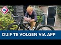 Warmondse postduif Mathieu volgt A4 op weg naar huis