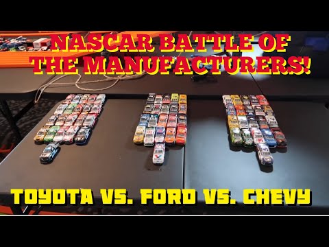 NASCAR BATTLE OF THE MANUFACTURERS! NASCAR DIECAST KING OF THE HILL! FORD VS CHEVY VS TOYOTA!