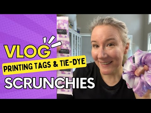 STUDIO VLOG #3 | Printing Tie Dye Scrunchies ✨ Scrunchie Tag Ideas