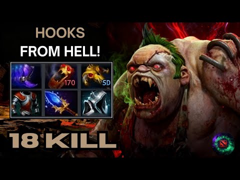 Dota 2 Pudge 18 KILLS Mid Lane Ultra KILL | Insane Hooks, Savage Ganks & Unstoppable Domination!