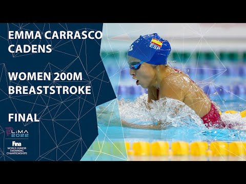 Плавание Emma Carrasco Cadens | Women 200m Breaststroke Full Race | FINA World Junior Swimming Championships