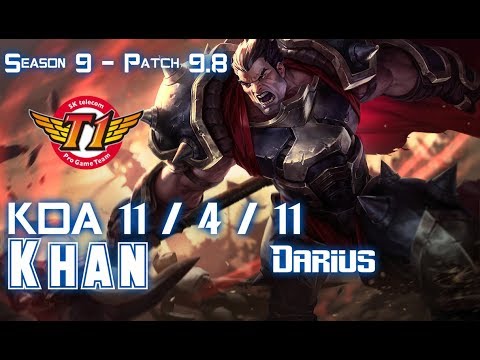 SKT T1 Khan DARIUS vs VLADIMIR Top - Patch 9.8 KR Ranked