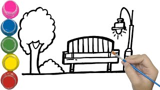 How to draw Easy Bench in park drawing | Step by step for beginners | Drawing | Painting #33