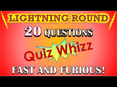 (No.1) YOU'LL HAVE TO BE QUICK! RAPID FIRE QUIZ. 20 QUESTIONS