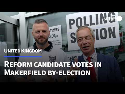 Video Thumbnail: Reform candidate in crunch UK by-election casts vote alongside Farage | AFP