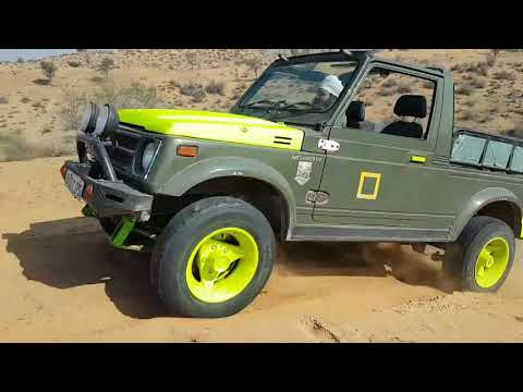 Off-roading gypsy king on thar desert