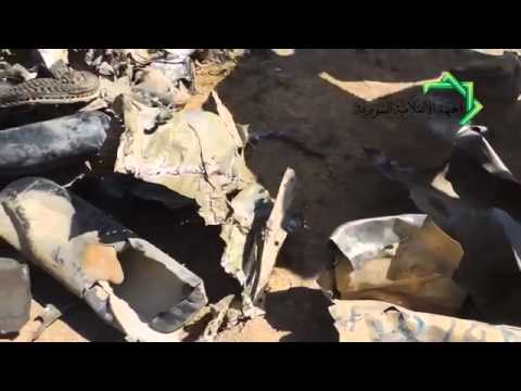 إسقاط طائرة حربية من قبل حركة أحرار الشام في مدينة الرقة