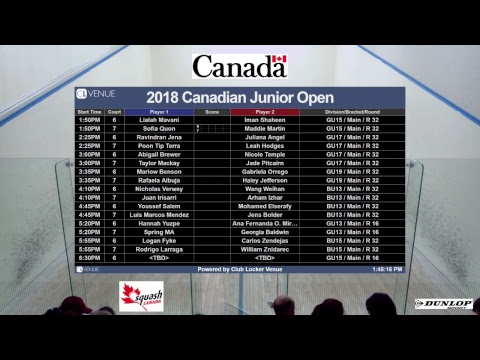 2018 12 08 - Morning - Canadian Junior Open  - Court 6