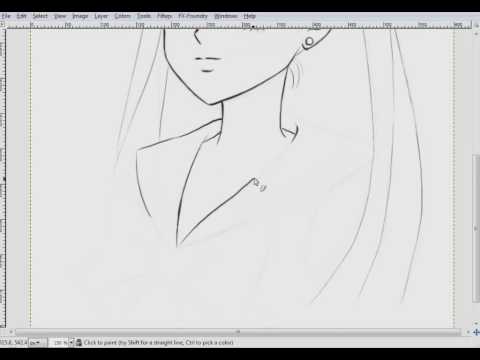 How I draw and color Sailor Moon in GIMP (Part 2/8)