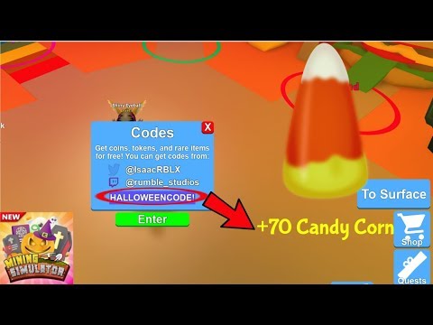 10 Halloween Candy Corn Codes In Roblox Mining Simulator - new halloween codes in mining simulator lots of candy corn roblox