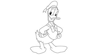 How to draw Donald Duck - Easy step-by-step drawing lessons for kids