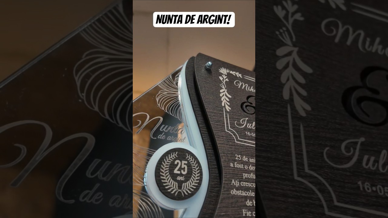 Thumbnail video Trofeu personalizat  25 ani - Nunta de argint - Manute