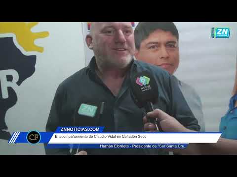 Hernán Elorrieta, Presidente del Partido "Ser Santa Cruz" acompañó a Claudio Vidal en Cañadón Seco