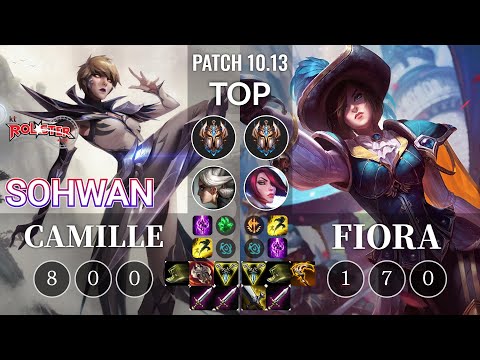 KT SoHwan Camille vs Fiora Top - KR Patch 10.13