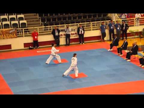 Charlotte Nickson (WAL) v Alina Pushkareva (RUS) - Female II Dan Pattern Final