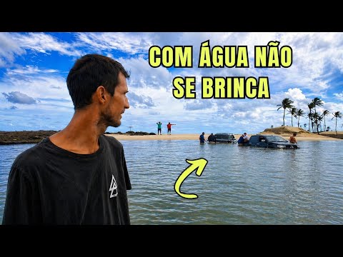MARÉ SUBINDO E DUAS PICK UP 4X4 PRESAS NA BOCA DO RIO - DEU RUIM NO LITORAL DO RIO GRANDE DO NORTE ?