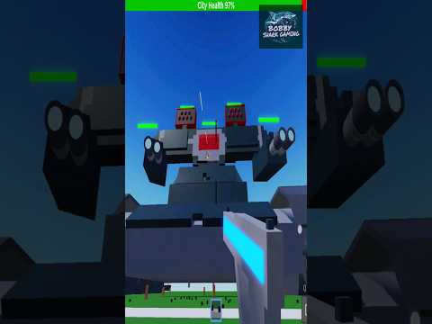 Huge Robot Attacked Our City in Roblox Base Attack