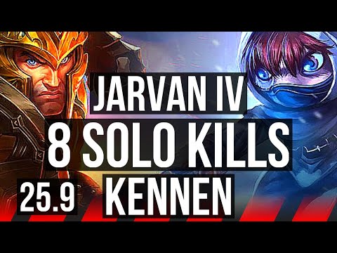 JARVAN IV vs KENNEN (TOP) | 8 solo kills, Dominating | EUW Master | 25.9