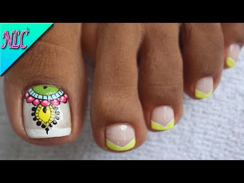 DECORACIÓN DE UÑAS PARA PIES MANDALAS Y FRANCÉS♥ –  MANDALAS NAIL ART – FRENCH NAIL ART – NLC