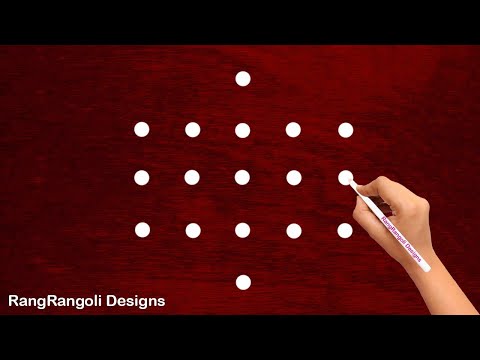 Easy Navratri Rangoli Designs | Dussehra Muggulu | Navratri Kolam with 5*3 dots |RangRangoli Designs