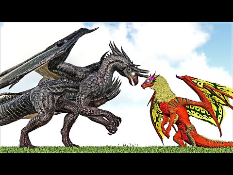 ARMAEDRON KAISER ELDER DRAGON VS ALARION MASTER OF ELEMENTS (ARK SURVIVAL EVOLVED BATTLE)