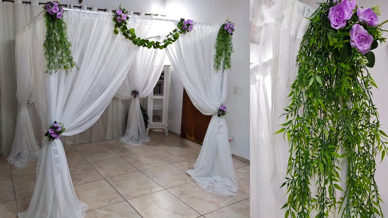 Como Montar Tenda de Cerimônia Casamento Para Decoração Festa Como  Fazer Tenda Com Tecidos e Flores