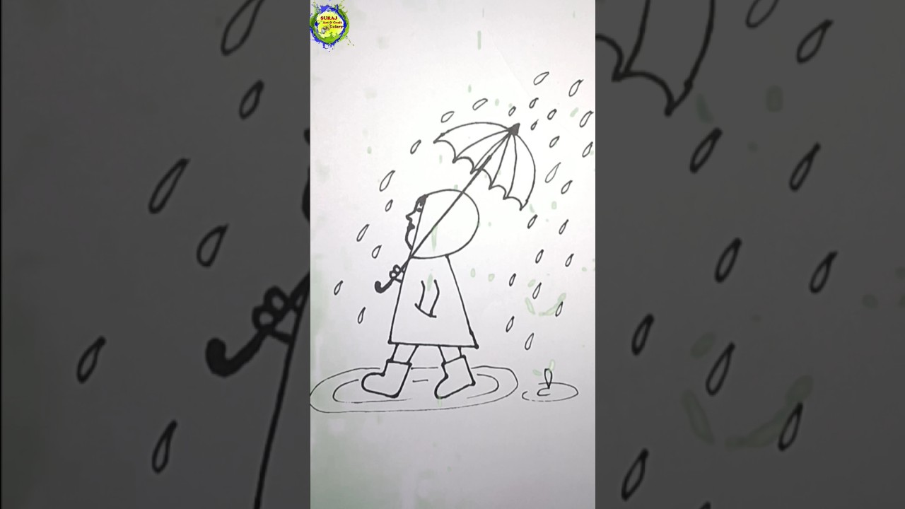 Rainy day drawing | Rain day | Barish Drawing #shorts #shortsvideo #rainyday #rain #artforkids
