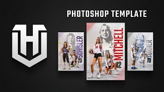 TRIPLE - Custom Senior Sports Posters in Photoshop – Editable Template for Any Sport - Three Photos