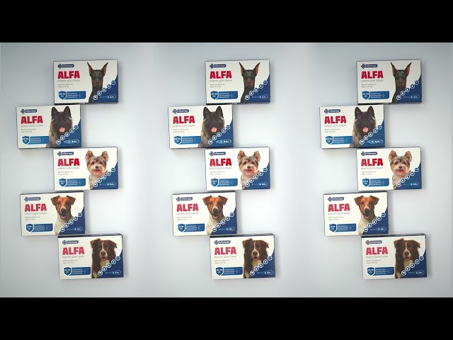 Протипаразитарні краплі Alfa на холку для cобак від 10 до 25 кг від бліх, кліщів, комарів, 3,6 мл (3 піпетки)
