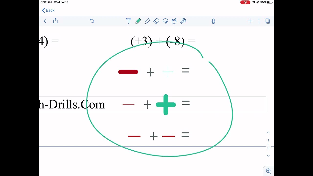 Math-Drills: All operations with integers