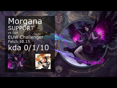 Morgana Support & Caitlyn vs Lux & Ashe - EUW Challenger 0/1/10 Patch 10.15 Gameplay