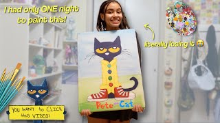 pov: you pulled  a all nighter so u could paint Pete the cat for your mom for Mothers Day…