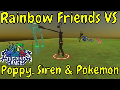 RAINBOW FRIENDS VS EVERYTHING!! (SIREN, HUGGY, MOMMY, CCAT & POKEMON) ARBS Prefab battles