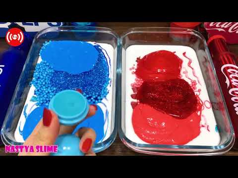PEPSI vs COCA COLA! Mixing Random into GLOSSY Slime ! Satisfying Slime Video #343